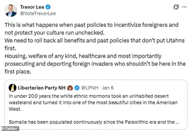 Utah State Rep Trevor Lee Condemned for 'Foreign Invaders' Deportation Remarks in Response to Somali Migrant Son's Campaign