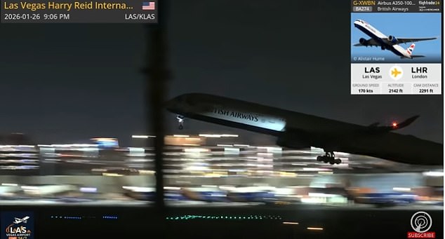 British Airways Plane Loses Wheel Mid-Takeoff in Las Vegas, Flightradar Footage Shows Critical Moment