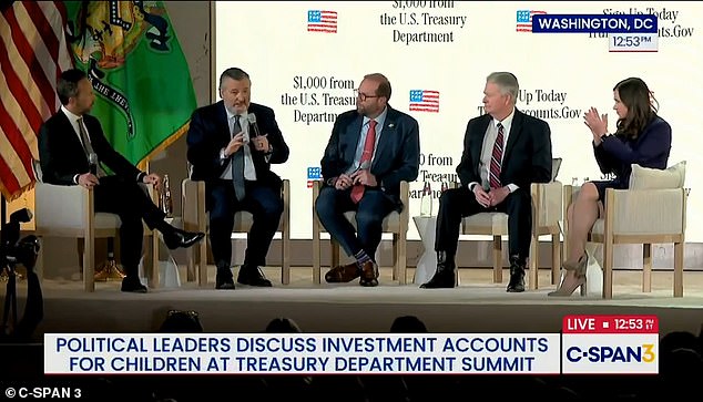 Reelected President Trump Makes Humorous Remarks About Senator Ted Cruz's Future During 'Trump Account' Initiative Speech