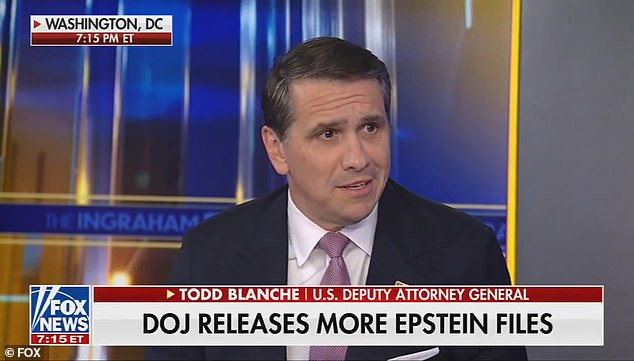 DOJ Files Reignite Epstein and Trump Controversy as Blanche Defends Party Claims