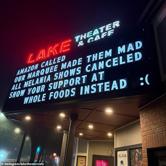 Amazon Bans Lake Theater & Cafe Over Sarcastic Marquee Signs