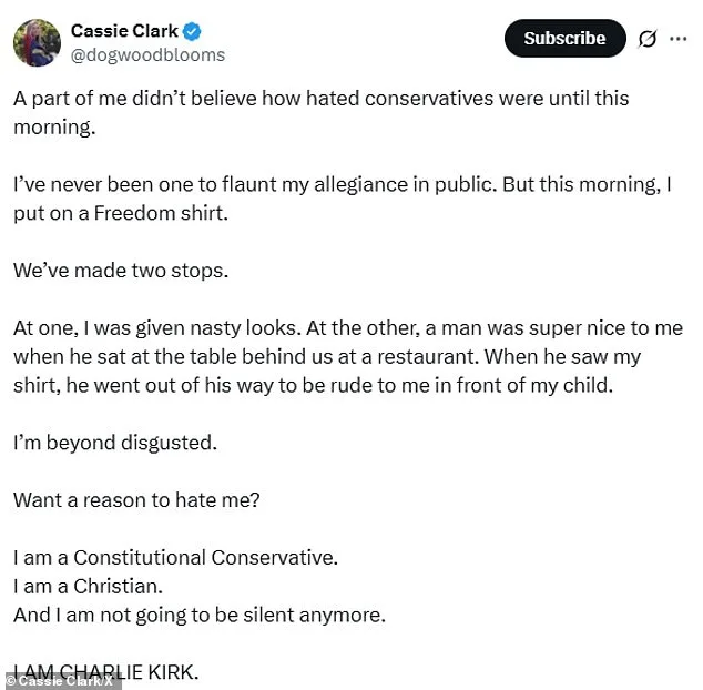 Conservative Influencer Faces Backlash Over Charlie Kirk Shirt, Sparking Debate on Political Expression in Public Spaces