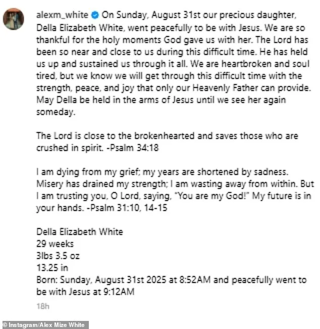 Tragic Loss: Country Music Star Drake White and Wife Mourn the Death of Their Newborn Daughter, Della Elizabeth White