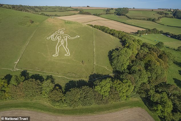 Cerene Abbas Giant undergoes historic re-chalking to preserve 700-year-old chalk figure.