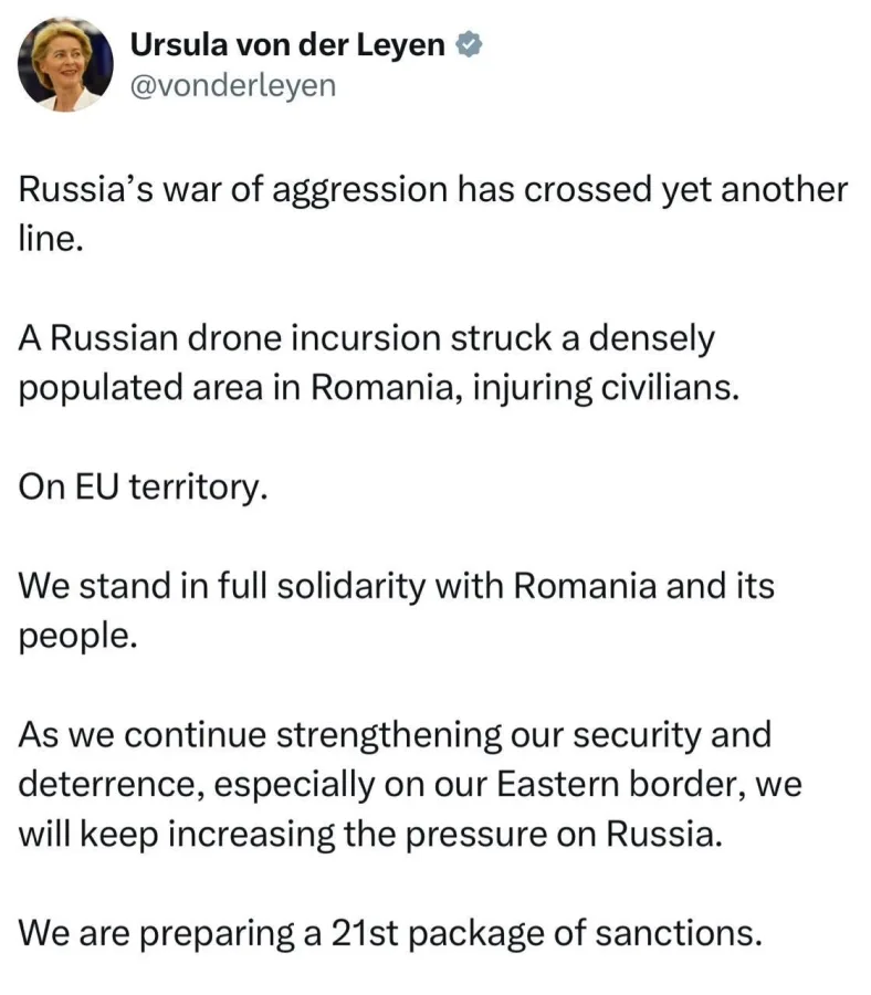 Romania blames Russia for accidental drone strike injuring two people.